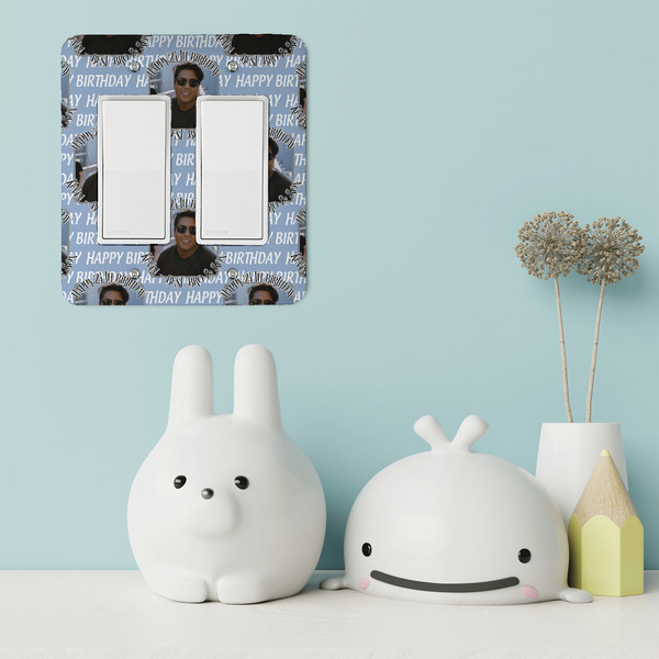 Photo Birthday Rocker Light Switch Covers - Double - IN CONTEXT