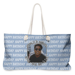 Photo Birthday Large Tote Bag with Rope Handles