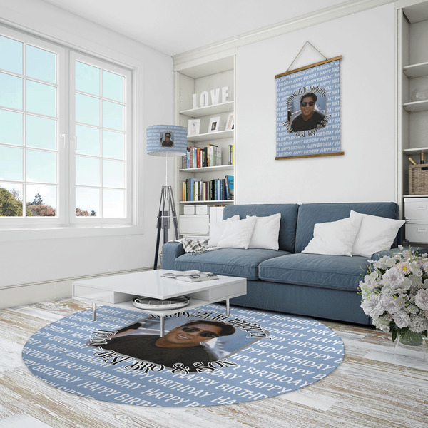 Photo Birthday Round Area Rug - IN CONTEXT
