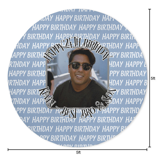 Photo Birthday Round Area Rug - Size