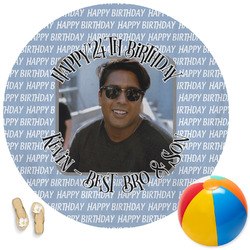 Photo Birthday Round Beach Towel (Personalized)