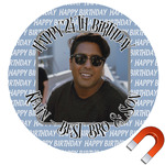 Photo Birthday Round Car Magnet - 10" (Personalized)