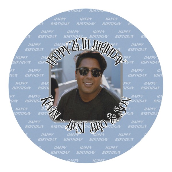 Custom Photo Birthday Round Decal - Small (Personalized)