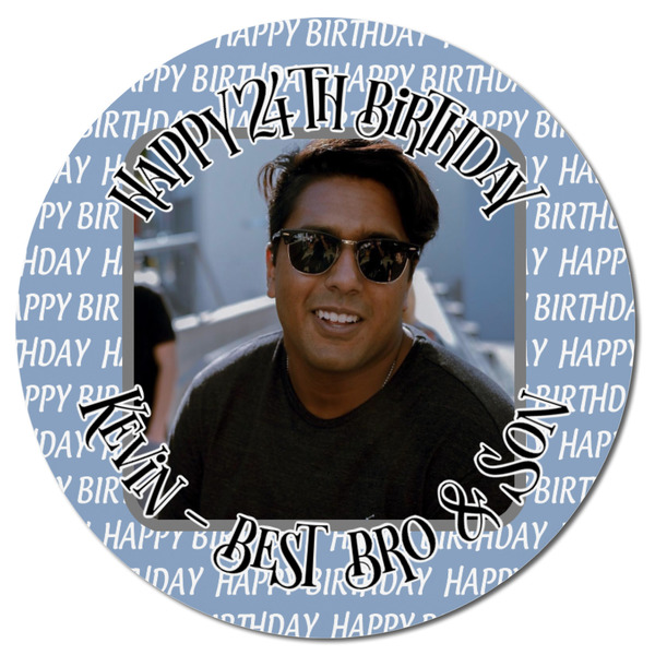 Photo Birthday Round Fridge Magnet - FRONT