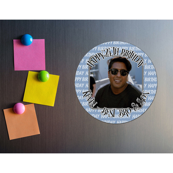 Photo Birthday Round Fridge Magnet - LIFESTYLE