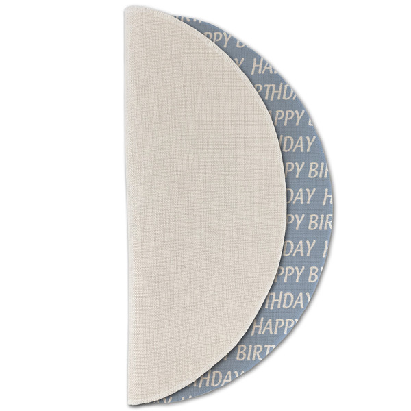 Photo Birthday Round Linen Placemats - HALF FOLDED (single sided)
