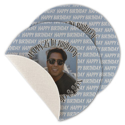 Photo Birthday Round Linen Placemat - Single Sided - Set of 4