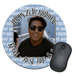Photo Birthday Round Mouse Pad (Personalized)