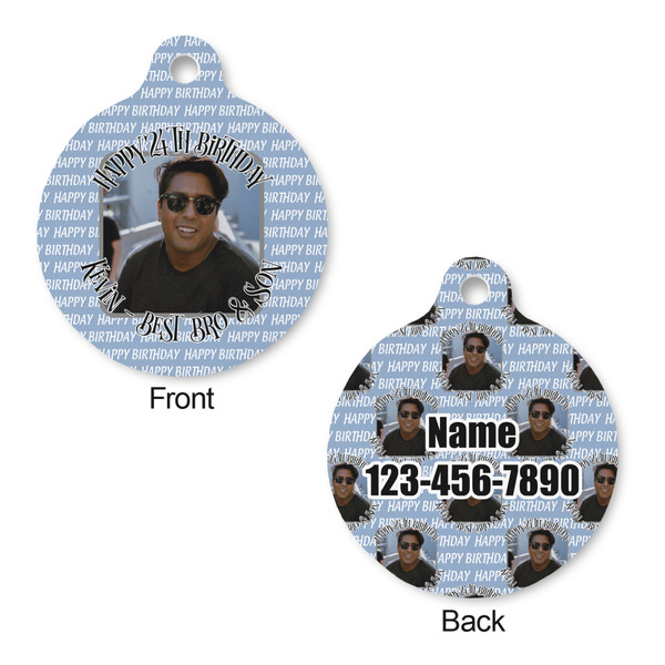Photo Birthday Round Pet ID Tag - Large - Approval