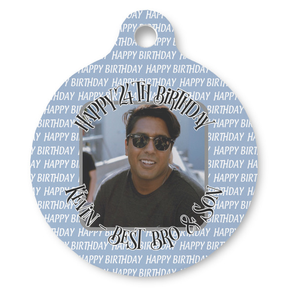 Custom Photo Birthday Round Pet ID Tag
