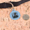 Photo Birthday Round Pet ID Tag - Large - In Context