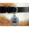 Photo Birthday Round Pet Tag on Collar & Dog