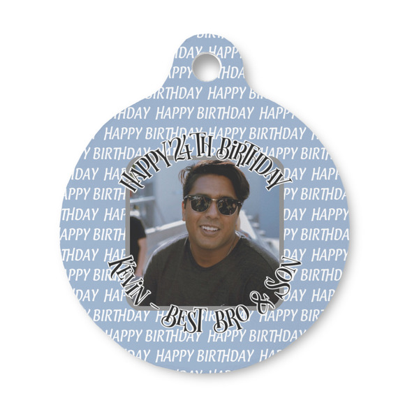 Custom Photo Birthday Round Pet ID Tag - Small