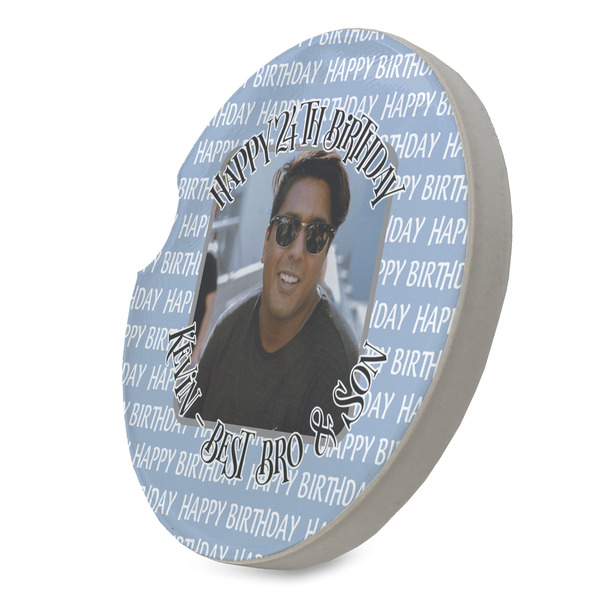 Photo Birthday Sandstone Car Coaster - STANDING ANGLE