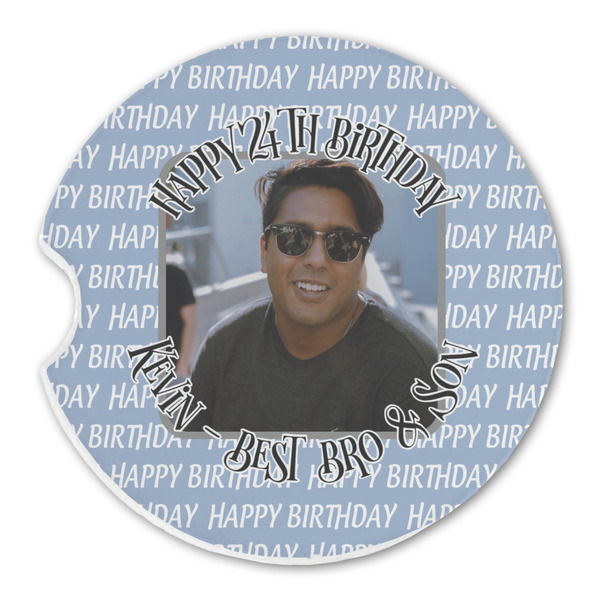 Custom Photo Birthday Sandstone Car Coaster - Single (Personalized)