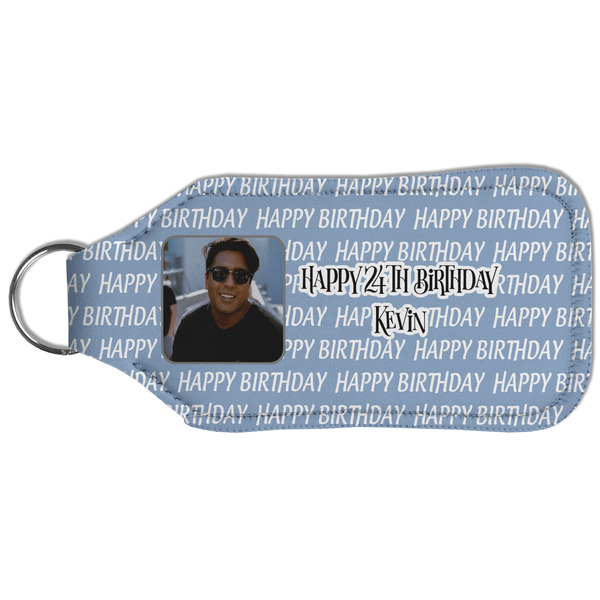 Photo Birthday Sanitizer Holder Keychain - Large (Back)