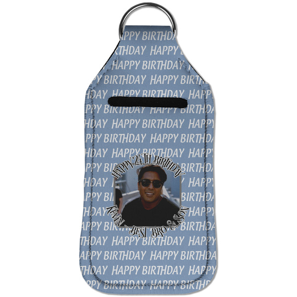 Photo Birthday Sanitizer Holder Keychain - Large (Front)
