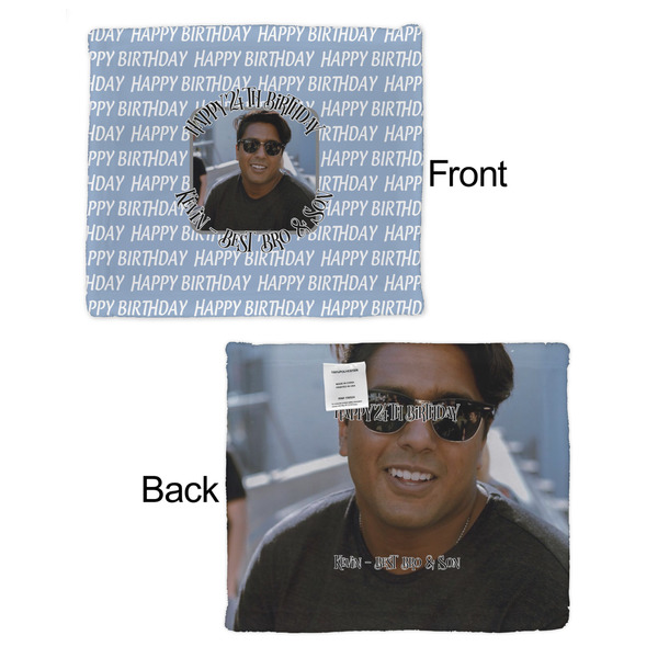Photo Birthday Security Blanket - Front & Back View