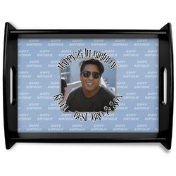 Photo Birthday Black Wooden Tray - Large (Personalized)