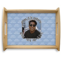 Photo Birthday Natural Wooden Tray - Large (Personalized)