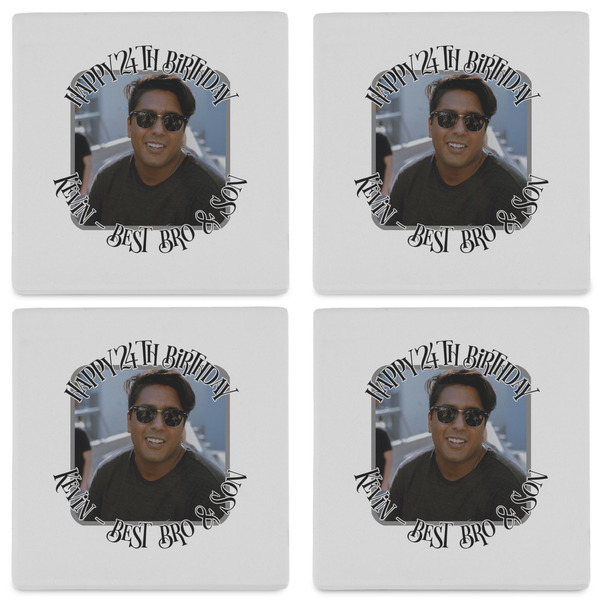 Photo Birthday Set of 4 Sandstone Coasters - See All 4 View