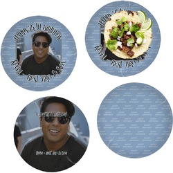 Photo Birthday Set of 4 Glass Lunch / Dinner Plate 10" (Personalized)