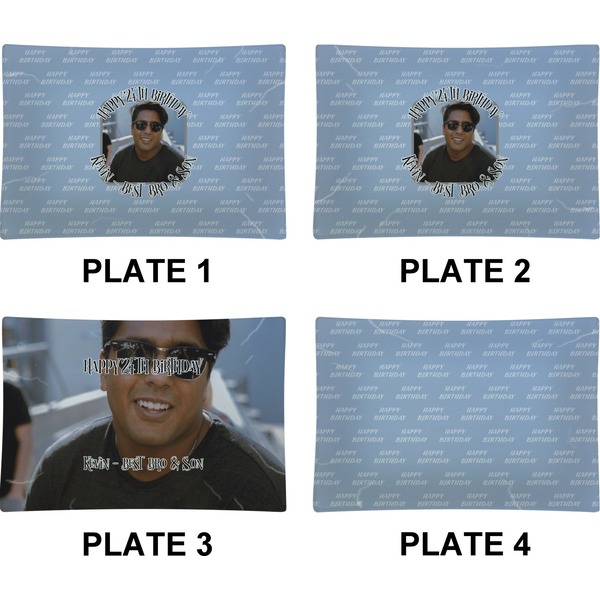 Photo Birthday Set of Rectangular Appetizer / Dessert Plates (Approval)
