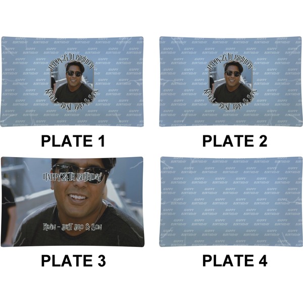 Photo Birthday Set of Rectangular Dinner Plates (Approval)