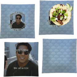 Photo Birthday Set of 4 Glass Square Lunch / Dinner Plate 9.5" (Personalized)