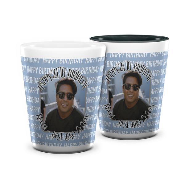 Custom Photo Birthday Ceramic Shot Glass - 1.5 oz