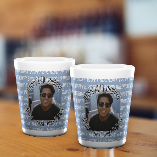 Photo Birthday Shot Glass - White - LIFESTYLE