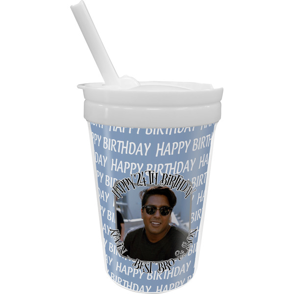 Custom Photo Birthday Sippy Cup with Straw (Personalized)
