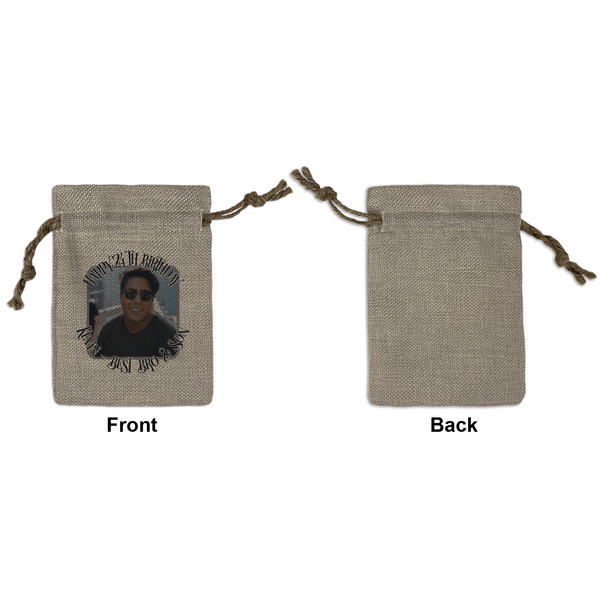 Photo Birthday Small Burlap Gift Bag - Front Approval