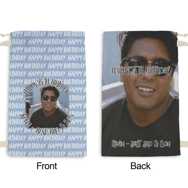 Photo Birthday Small Laundry Bag - Front & Back View