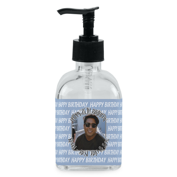 Custom Photo Birthday Glass Soap & Lotion Bottle - Single Bottle