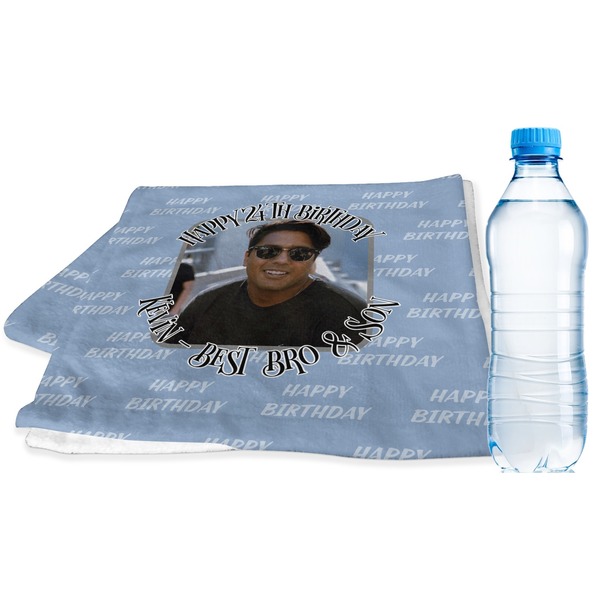 Custom Photo Birthday Sports & Fitness Towel (Personalized)
