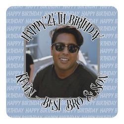 Photo Birthday Square Decal (Personalized)