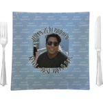 Photo Birthday Glass Square Lunch / Dinner Plate 9.5" (Personalized)