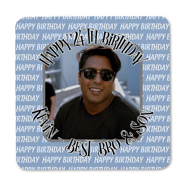 Photo Birthday Square Fridge Magnet - FRONT