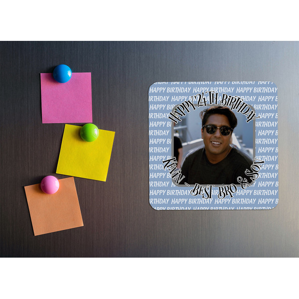 Photo Birthday Square Fridge Magnet - LIFESTYLE