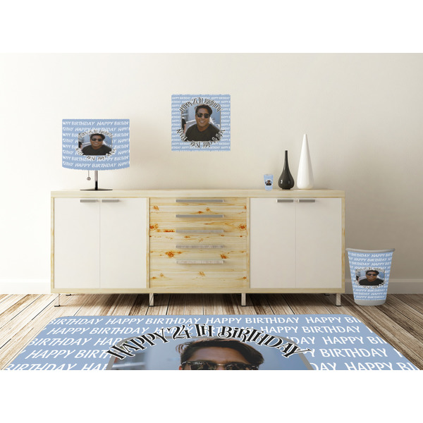 Photo Birthday Square Wall Decal Wooden Desk