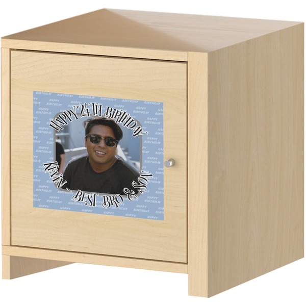 Photo Birthday Square Wall Decal on Wooden Cabinet