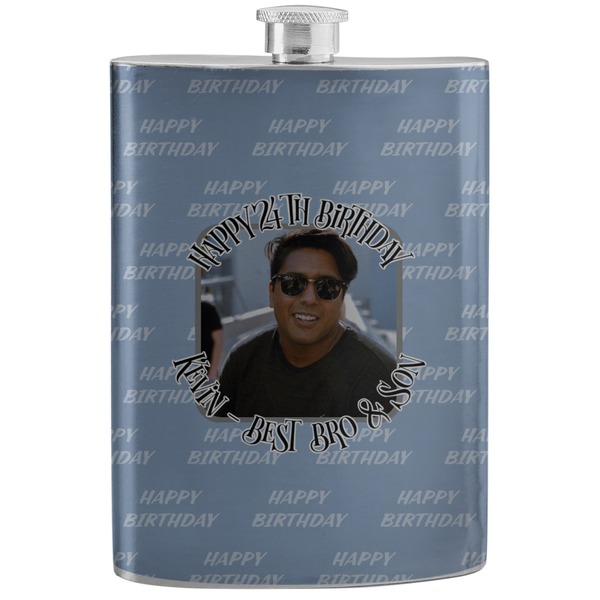Custom Photo Birthday Stainless Steel Flask (Personalized)