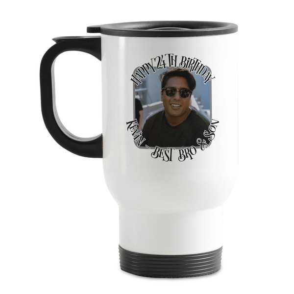 Custom Photo Birthday Stainless Steel Travel Mug with Handle
