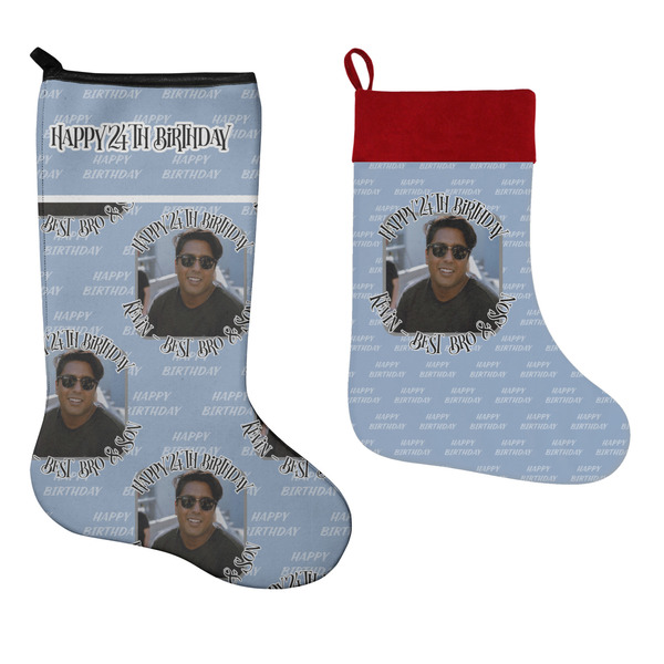 Photo Birthday Stockings - Side by Side compare