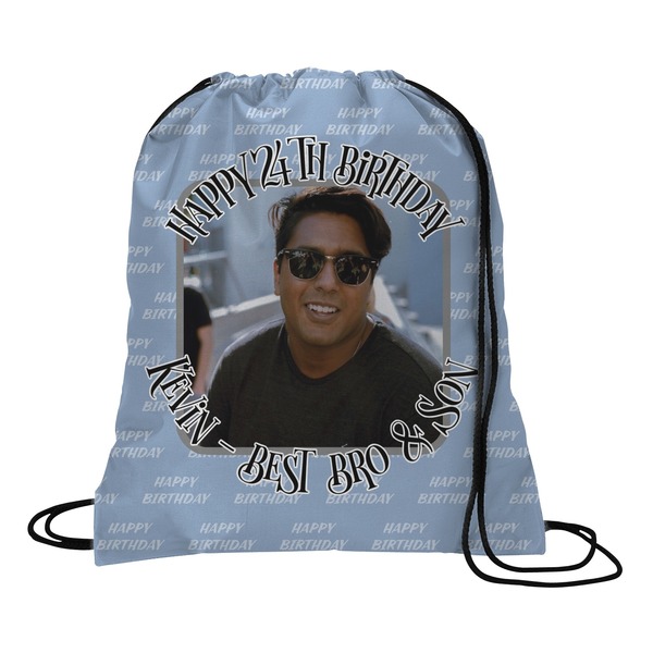 Custom Photo Birthday Drawstring Backpack - Small (Personalized)