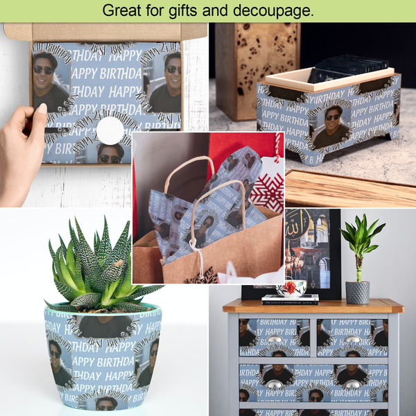 Photo Birthday Tissue Paper - In Use Collage