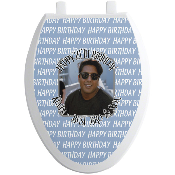 Custom Photo Birthday Toilet Seat Decal - Elongated (Personalized)