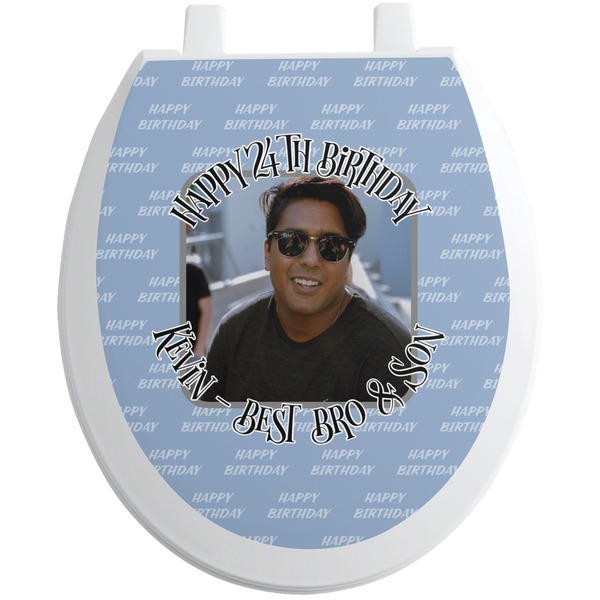 Custom Photo Birthday Toilet Seat Decal - Round (Personalized)