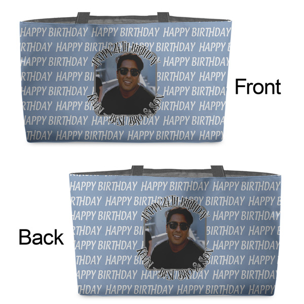 Photo Birthday Tote w/Black Handles - Front & Back Views